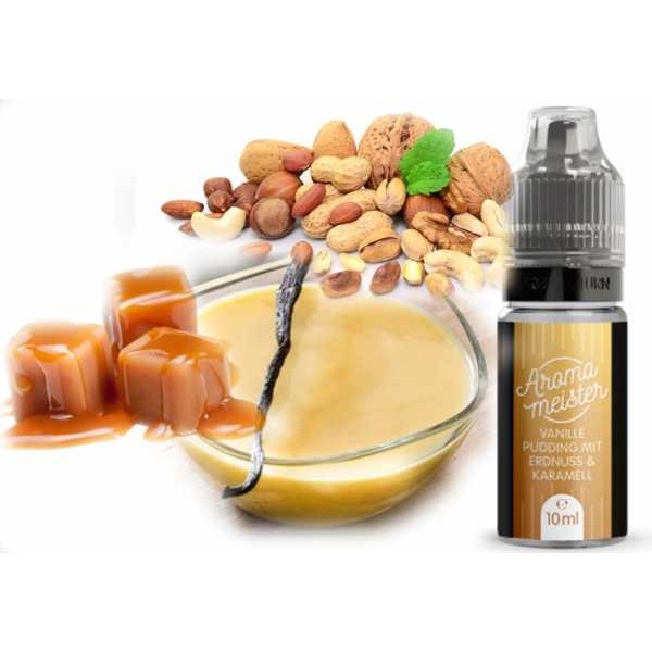 Vanille Pudding Erdnuss Karamell 10ml Aroma Aromameister 8% Dosierung