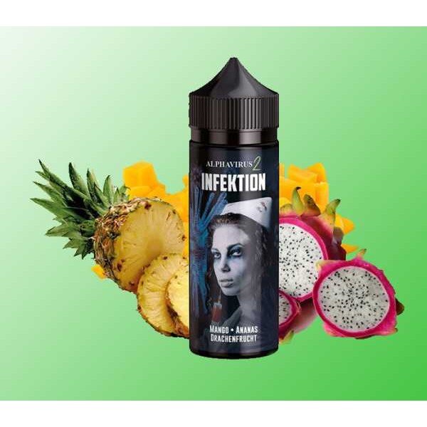 Mango Drachenfrucht Ananas (Das Alphavirus 2 Infektion) Liquid Aroma 10ml in 120ml Flasche